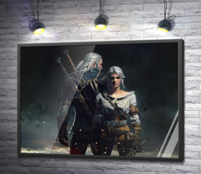 Постер "Сміливі герої гри "Відьмак"(Witcher): Геральт і Цирі"