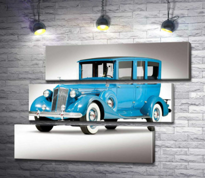 Модульная картина "Голубой лимузин 1937 американской компании Packard"