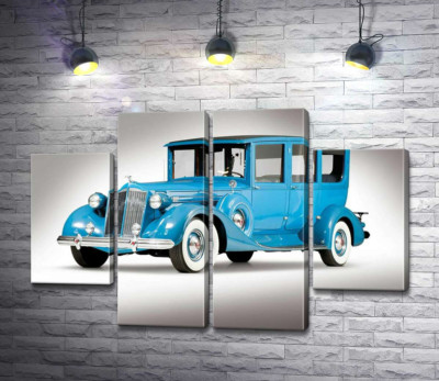 Модульная картина "Голубой лимузин 1937 американской компании Packard"