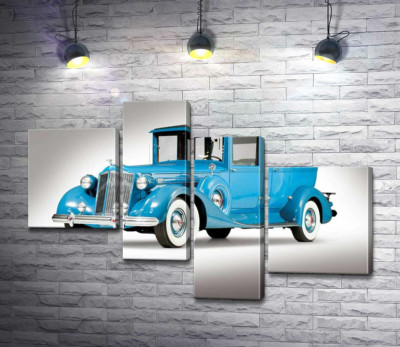 Модульная картина "Голубой лимузин 1937 американской компании Packard"