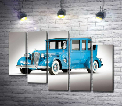 Модульная картина "Голубой лимузин 1937 американской компании Packard"