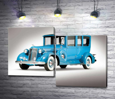 Модульная картина "Голубой лимузин 1937 американской компании Packard"