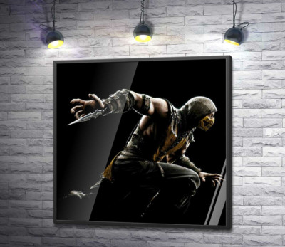 Постер "Герой гри "Mortal Kombat", Скорпіон, рішуче біжить у битву"