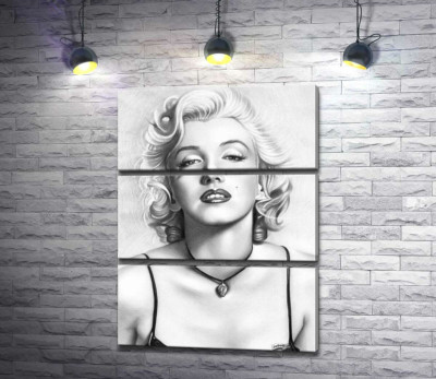 Чорно-білий портрет принадної актриси Мерілін Монро (Marilyn Monroe)