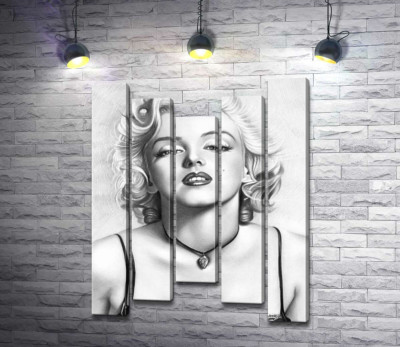 Чорно-білий портрет принадної актриси Мерілін Монро (Marilyn Monroe)