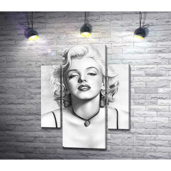 Чорно-білий портрет принадної актриси Мерілін Монро (Marilyn Monroe)