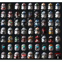 Кольорові шоломи клонів із Зоряних воєн (Star Wars)