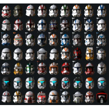 Кольорові шоломи клонів із Зоряних воєн (Star Wars)