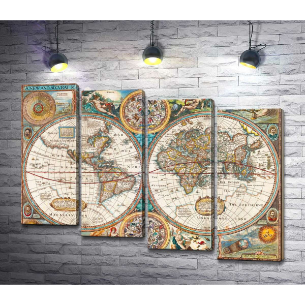 Географічна карта "Нового світу" 1627 року, авторства картографа Джона Спіда (John Speed)
