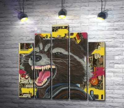 Ракетный енот (Rocket raccoon) скалит зубы