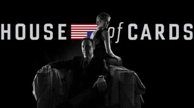 Головні герої - подружжя, на постері до серіалу "Картковий будинок" (House of cards)