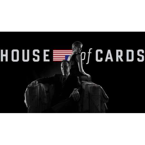 Головні герої - подружжя, на постері до серіалу "Картковий будинок" (House of cards)