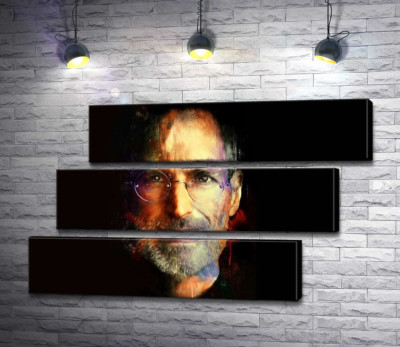 Портрет Стива Джобса (Steve Jobs) на черном фоне