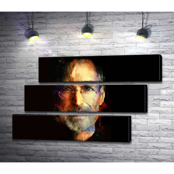 Портрет Стива Джобса (Steve Jobs) на черном фоне