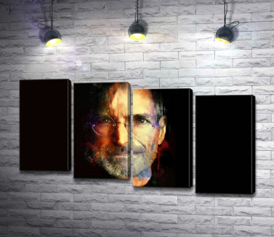 Портрет Стива Джобса (Steve Jobs) на черном фоне