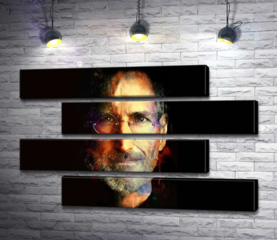 Портрет Стіва Джобса (Steve Jobs) на чорному фоні