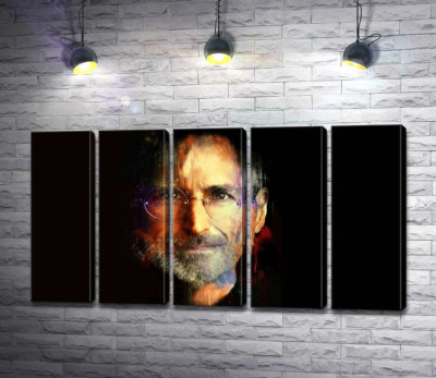 Портрет Стіва Джобса (Steve Jobs) на чорному фоні