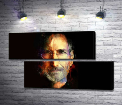 Портрет Стіва Джобса (Steve Jobs) на чорному фоні