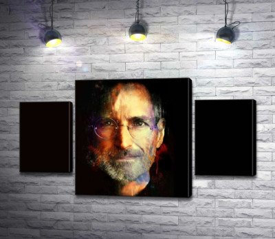 Портрет Стива Джобса (Steve Jobs) на черном фоне