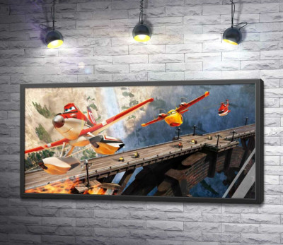 Постер "Герои мультфильма "Самолеты" (Planes) спешат на спасательную операцию"