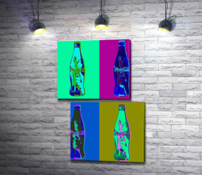 Пляшки "Кока-коли" (Coca-cola) в неонових кольорах