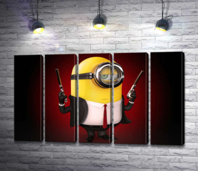 Самовпевнений міньйон Хітман (Hitman minion) в костюмі з пістолетами