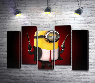 Самоуверенный миньон Хитман (Hitman minion) в костюме с пистолетами