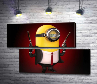 Самовпевнений міньйон Хітман (Hitman minion) в костюмі з пістолетами