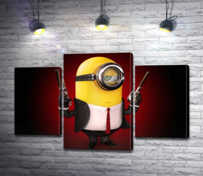 Самовпевнений міньйон Хітман (Hitman minion) в костюмі з пістолетами
