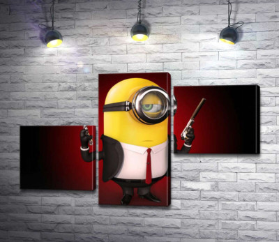 Самовпевнений міньйон Хітман (Hitman minion) в костюмі з пістолетами