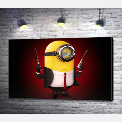 Самоуверенный миньон Хитман (Hitman minion) в костюме с пистолетами