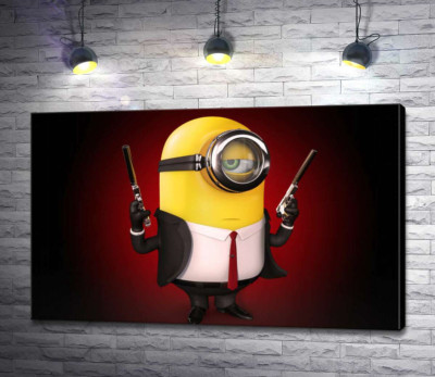 Самоуверенный миньон Хитман (Hitman minion) в костюме с пистолетами