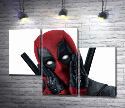 Модульная картина "Портрет Дэдпула (Deadpool), который мило позирует"