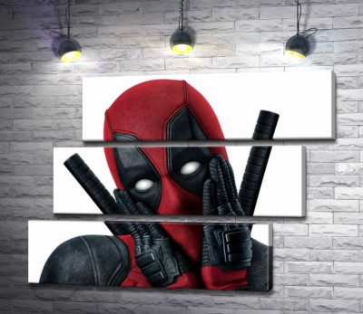 Портрет Дэдпула (Deadpool), который мило позирует