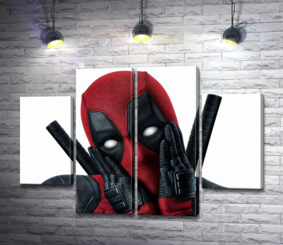 Портрет Дэдпула (Deadpool), который мило позирует