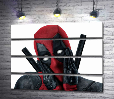 Модульная картина "Портрет Дэдпула (Deadpool), который мило позирует"