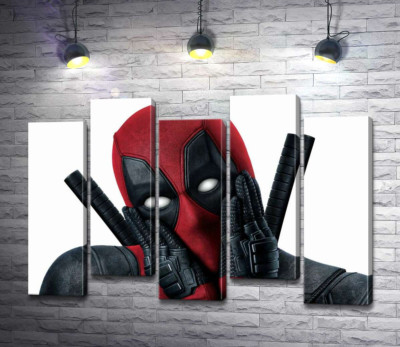 Модульная картина "Портрет Дэдпула (Deadpool), который мило позирует"