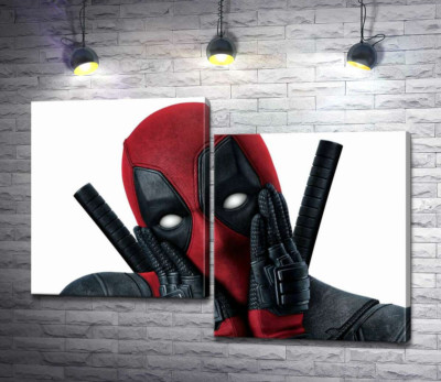 Модульная картина "Портрет Дэдпула (Deadpool), который мило позирует"