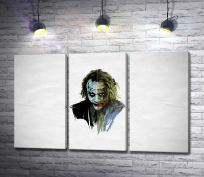 Модульна картина "Арт-портрет Джокера (Joker) із загрозливим поглядом"