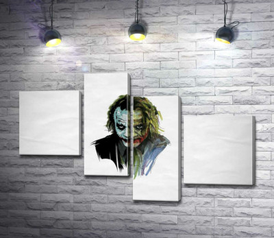 Модульная картина "Арт-портрет Джокера (Joker) с угрожающим взглядом"