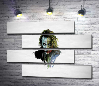 Модульная картина "Арт-портрет Джокера (Joker) с угрожающим взглядом"