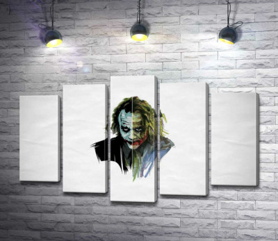 Модульная картина "Арт-портрет Джокера (Joker) с угрожающим взглядом"
