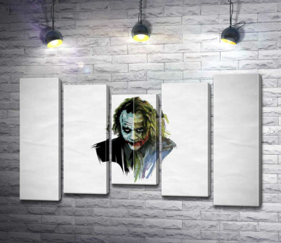 Модульная картина "Арт-портрет Джокера (Joker) с угрожающим взглядом"