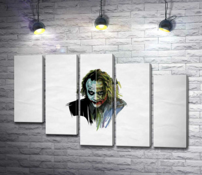 Модульная картина "Арт-портрет Джокера (Joker) с угрожающим взглядом"