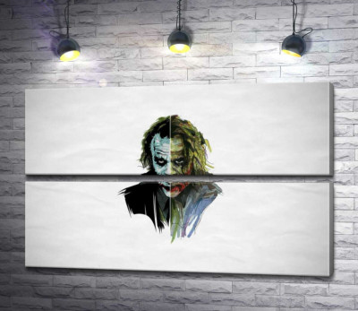Модульная картина "Арт-портрет Джокера (Joker) с угрожающим взглядом"