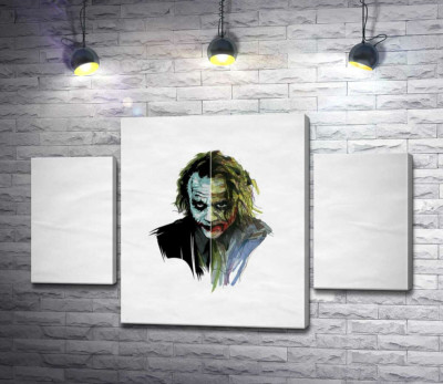 Модульная картина "Арт-портрет Джокера (Joker) с угрожающим взглядом"