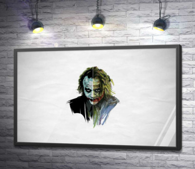 Постер "Арт-портрет Джокера (Joker) с угрожающим взглядом"
