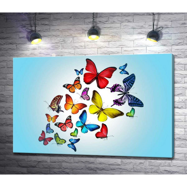 Радужная стая бабочек