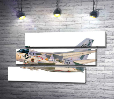 Модульная картина "Американский военный истребитель самолет S-3A Viking"