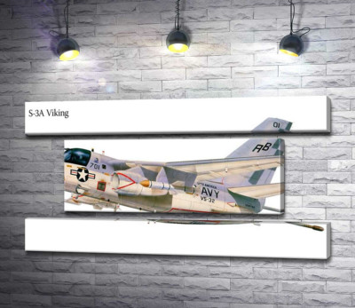 Модульная картина "Американский военный истребитель самолет S-3A Viking"